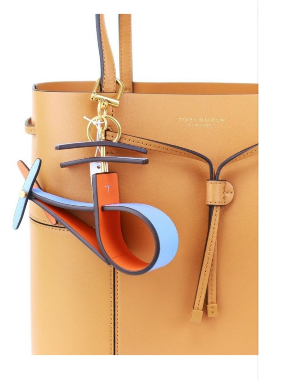 TORY BURCH Origami Helicopter Key Ring In Brilliant Orange